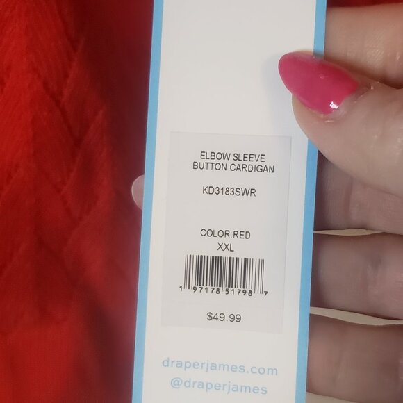 NWT Red S/S Draper James RSVP Cardigan - Picture 7 of 9